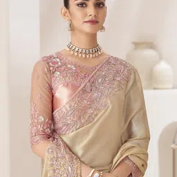 Mitera Sequinned Pure Chiffon Saree image 1