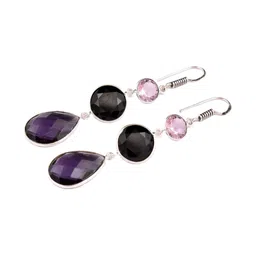 AAR Jewels Rhodium-Plated Brass Citrine Drop Earrings-picture-27