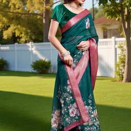 JYA Floral Designer Saree image 5