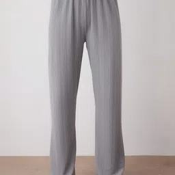 Trendyol Women Self Design Striped Shirt & Pyjamas Night suit image 2