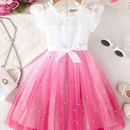 INCLUD Girls Star Print Flared Sleeve Fit & Flare Dress-picture-27