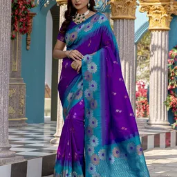 MORDEN MUSE Ethnic Motifs Woven Design Zari Saree-picture-30