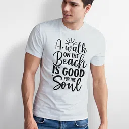 Seekbuylove Men Typography Printed Bio Finish Slim Fit T-shirt image 2