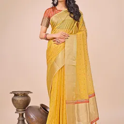 Kalista Woven Design Zari Organza Saree-picture-29