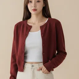 Outzidr Women Crop Cardigan-picture-17