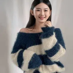 StyleCast Women Striped Longline Pullover Sweater-image-81