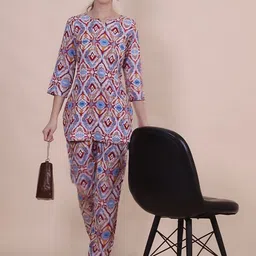TRUVON FASHIONS Printed Top With Trousers Co-Ords image 5