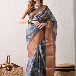 Moda Rapido Abstract Printed Saree with Blouse Piece image 5