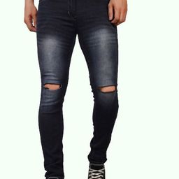 LINARIA Men Classic Slim Fit Slash Knee Heavy Fade Cotton Jeans-picture-33