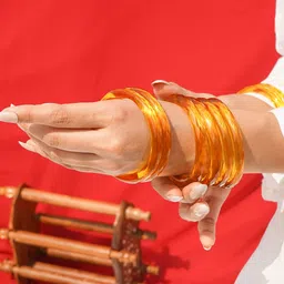 Janpath Online Set Of 2 Crystal Cut Glass Bangles image 2