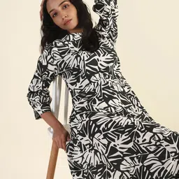 HAY Printed Puff Sleeves Fit And Flre Maxi Dress image 3