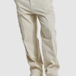 Snitch Men Cream Relaxed Fit Cargo Pants-picture-19