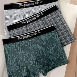 The Roadster Lifestyle Co Pack Of 3 Printed Breathable Trunks-picture-53