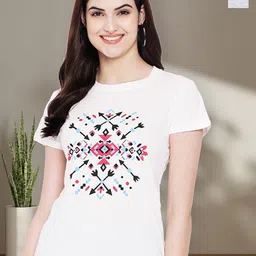 Dreambe Women Pack of 2 Typography Printed Round Neck Cotton T-shirts-picture-35