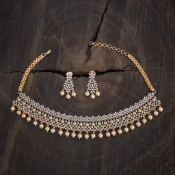 Kushal's Fashion Jewellery White Rhodium Gold-Plated Zircon Party Jewellery Set-picture-57