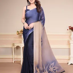 MAGNEITTA Women Floral Pure Chiffon Saree-image-71