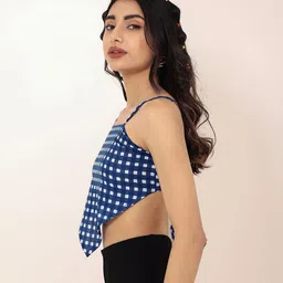 KAORI BY SHREYA AGARWAL Checked Cotton Top image 5