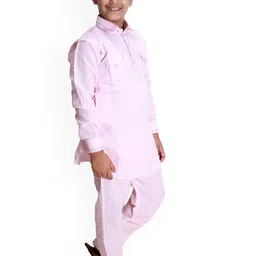 BAESD Boys Long Sleeves Shirt Collar Pathani Kurta With Pyjamas image 4