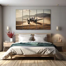 The Castle Decor Brown & Grey 5 Pieces Jet Printed Wall Art-picture-24