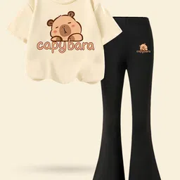 INCLUD Girls Printed Short Sleeves T-shirt With Trousers-picture-38