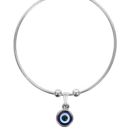 Jewelgenics Women Silver Plated Evil Eye Cuff Bracelet-picture-12
