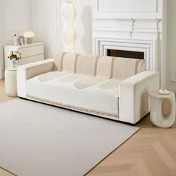 HOMETHREADS Multicoloured & Beige Printed 5 Piece Sofa Cover image 3