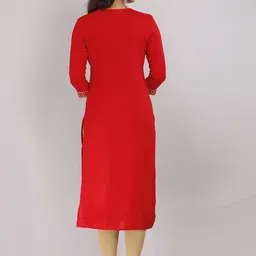 STYLE ANGEL Floral Yoke Design Mirror Work Straight Kurta image 4