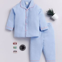 Clt.s Kids Pure Cotton Typography Printed Long Sleeves Night suit-picture-22
