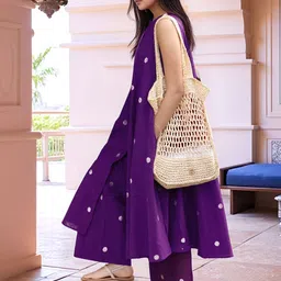 Moda Rapido Womenn Printed Anarkali Kurta With Palazzos image 4