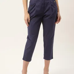 ELLE Women Mid-Rise Pleated Trousers-image-81