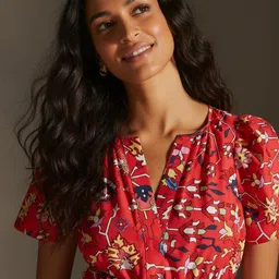 R.Code by The Roadster Life Co. Women Floral Printed A-Line Midi Dress image 2