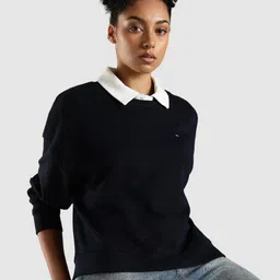 Tommy Hilfiger Women Round Neck Cotton Pullover Sweatshirt-picture-19