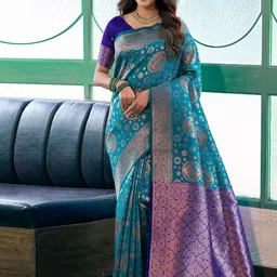 Sangria Woven Design Banarasi Saree With Blouse Piece-picture-27
