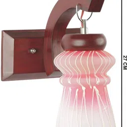 1ST TIME Pink & Pink Textured Wood Abstract Shaped Shaped Wall Lamp image 3