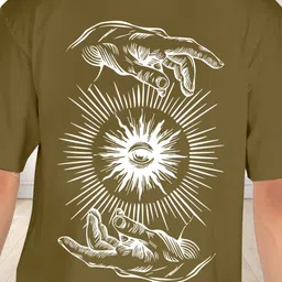 AUSK Graphic Printed Round Neck Drop Shoulder Sleeves Oversized Pure Cotton T-shirt image 5