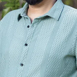 Instafab Plus Comfort Self Design Spread Collar Long Sleeves Shirt image 2