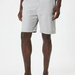 Koton Men Checked Linen Shorts-picture-30