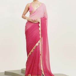 Mitera Embellished Sequinned Pure Chiffon Saree-picture-4