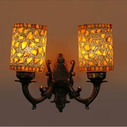 1ST TIME White & Bronze-Toned Textured Metal Traditional Cylinder Shaped Wall Lamp-picture-24