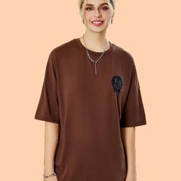 Christy World Typography Printed Round Neck Drop-Shoulder Sleeves Oversized T-shirt-picture-44