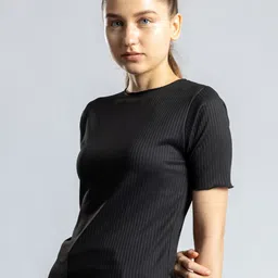 pyr8 Redamancii Women Solid Round Neck Polycotton Top image 3