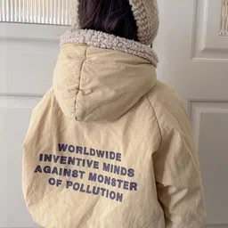 LULU & SKY Girls Typography Lightweight Puffer Jacket image 4