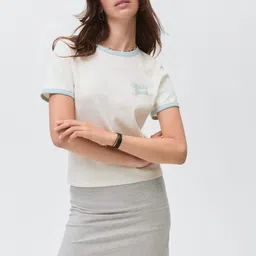 MANGO Graphic Printed Pure Cotton T-shirt-image-58