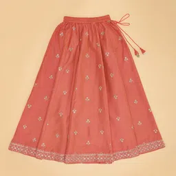 AKKRITI BY PANTALOONS Girls Embellished Sequinned Ready to Wear Lehenga & Blouse With Dupatta image 4