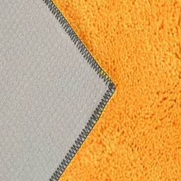 MAA HOME CONCEPT Yellow Set Of 2 Solid Anti-Skid Microfiber Kitchen Rug image 4