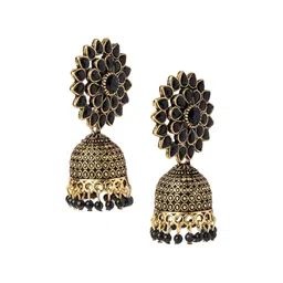JMBW INTERNATIONAL Gold-Plated Beaded Dome Shaped Jhumkas image 4