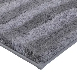 Pano Charcoal & Grey Striped 1800 GSM Microfiber Bath Rugs image 2