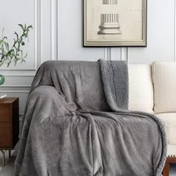 bsb home Silver Toned & Grey Heavy Winter Single Bed Blanket image 2