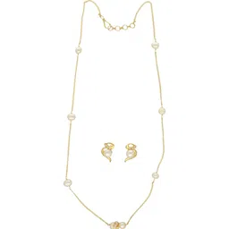 Sri Jagdamba Pearls Dealer Gold Plated CZ Stone Studded & Beaded Jewellery Set image 2