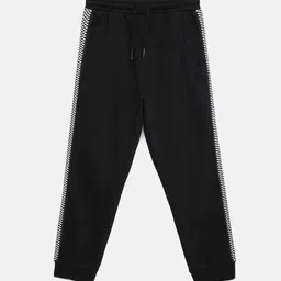 mackly Girls Black & White Solid Joggers image 2